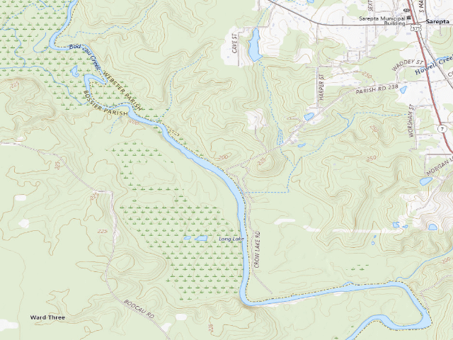 USGS topographic map of Crow Lake Primitive Camping