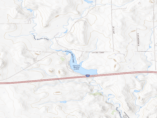USGS topographic map of Crown Butte Dam WMA (Morton County)