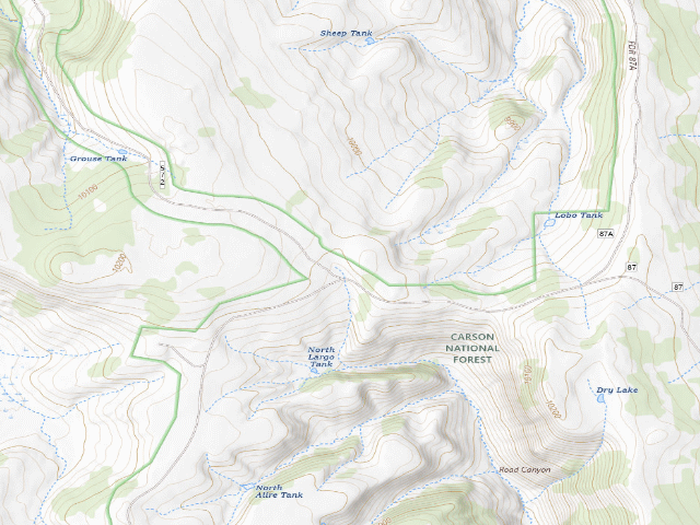 USGS topographic map of Cruces Basin Campground