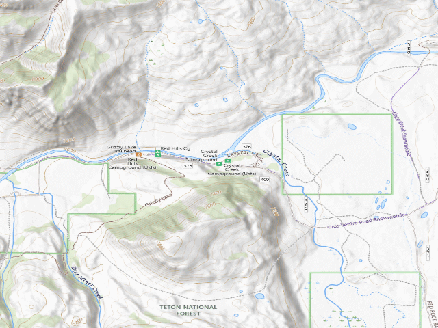 USGS topographic map of Crystal Creek Campground