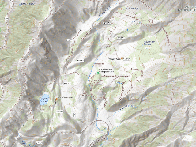 USGS topographic map of Crystal Lake Campground