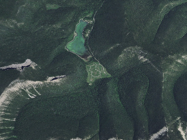 Aerial image of Crystal Lake Campground