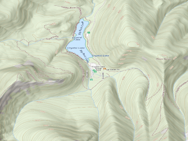 USGS topographic map of Crystal Lake Campground