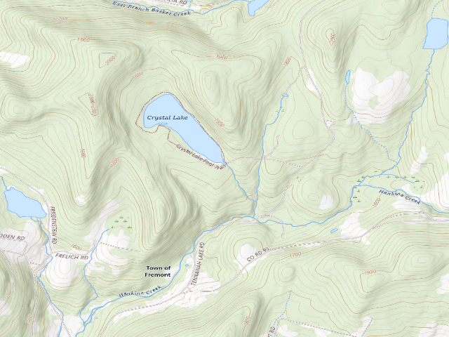 USGS topographic map of Crystal Lake Campsite 1 [DEC #7218] (Crystal Lake Wild Forest)