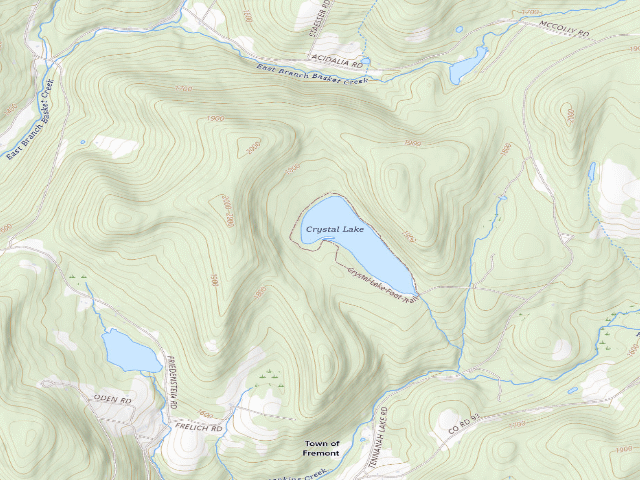 USGS topographic map of Crystal Lake Campsite 10 [DEC #7216] (Crystal Lake Wild Forest)