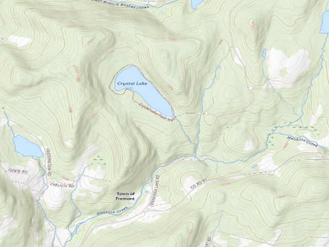 USGS topographic map of Crystal Lake Campsite 4 [DEC #7220] (Crystal Lake Wild Forest)
