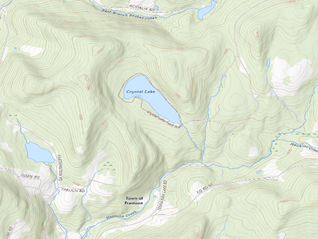 USGS topographic map of Crystal Lake Campsite 7 [DEC #7213] (Crystal Lake Wild Forest)