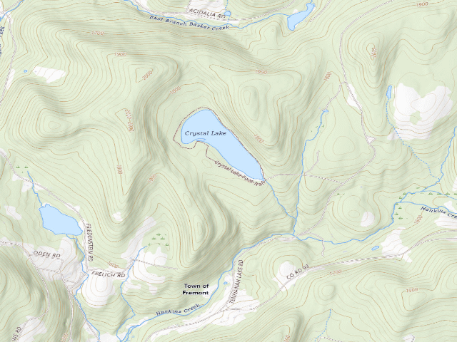 USGS topographic map of Crystal Lake Campsite 8 [DEC #7214] (Crystal Lake Wild Forest)