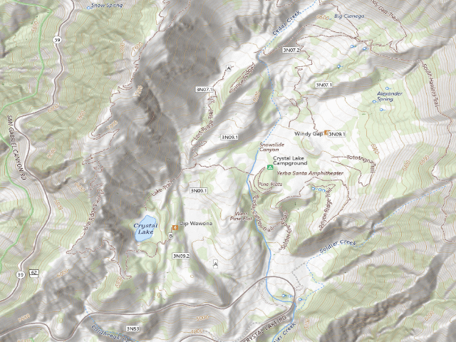 USGS topographic map of Crystal Lake Recreation Area