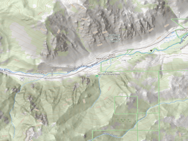 USGS topographic map of Crystal Springs Campground