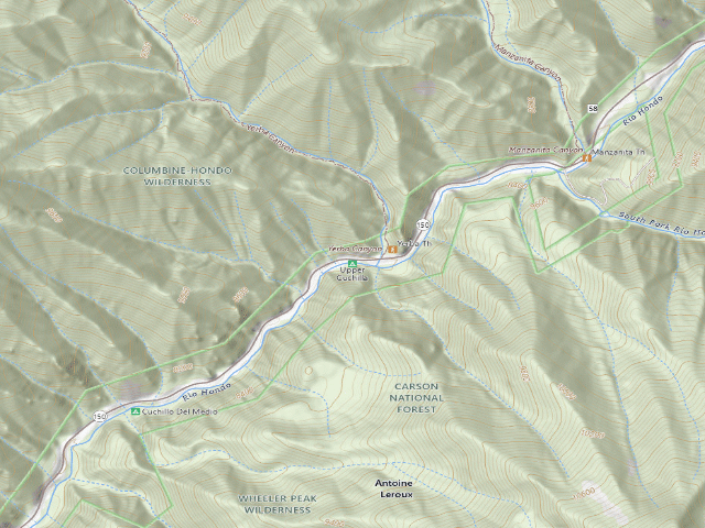 USGS topographic map of Cuchilla Campground