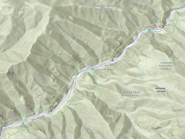 USGS topographic map of Cuchillo Del Medio Campground