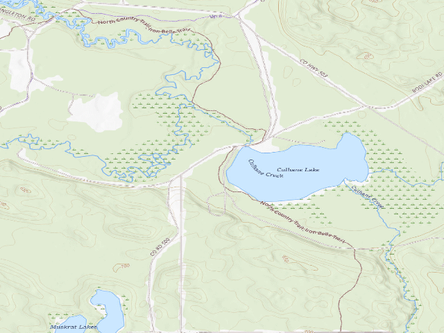 USGS topographic map of Culhane Lake State Forest Campground