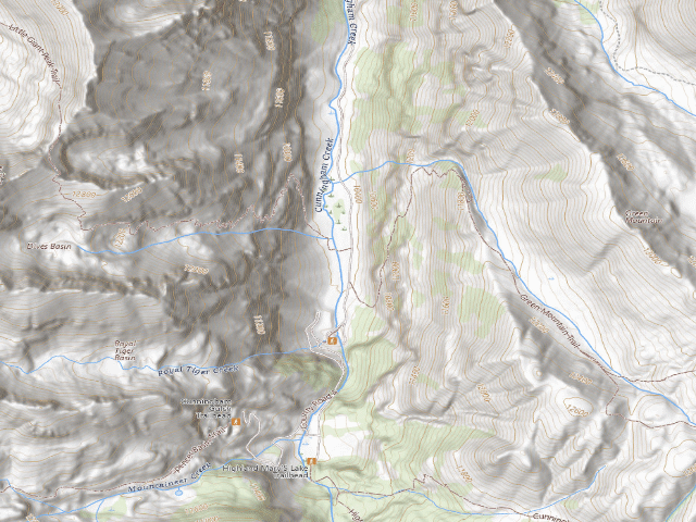 USGS topographic map of Cunningham Gulch Dispersed Camping