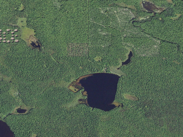 Aerial image of Cusino Lake State Forest Campground