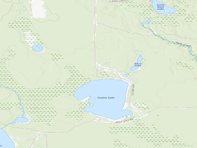 USGS topographic map of Cusino Lake State Forest Campground
