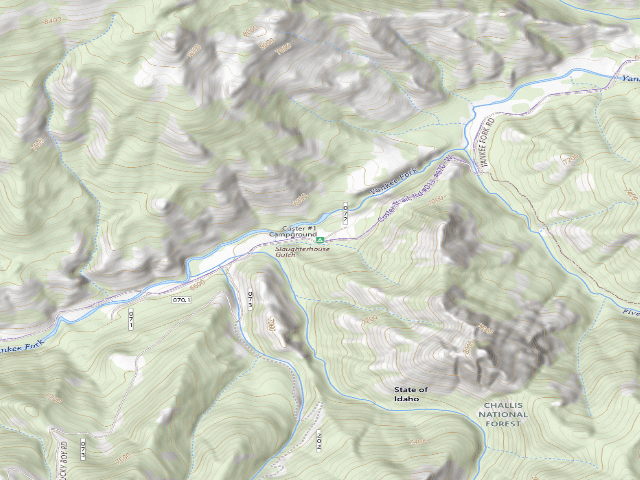 USGS topographic map of Custer #1 Campground