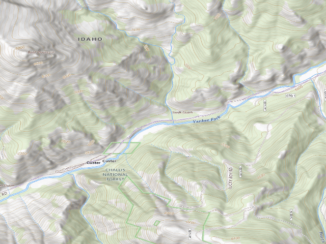 USGS topographic map of Custer #2 Camping Area