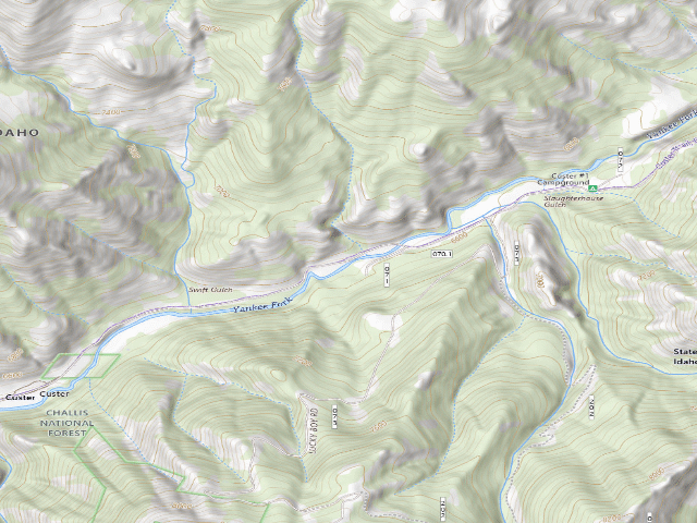 USGS topographic map of Custer #3 Camping Area