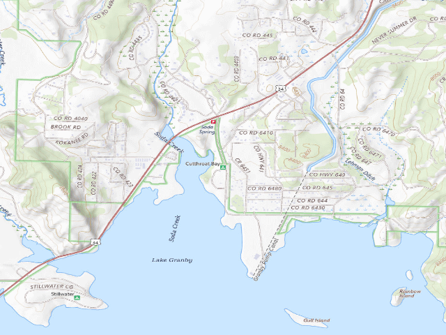 USGS topographic map of Cutthroat Bay
