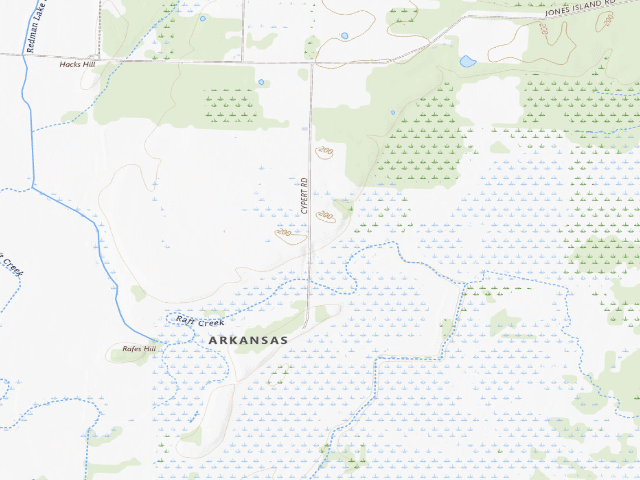 USGS topographic map of Cypert Road Camping Area