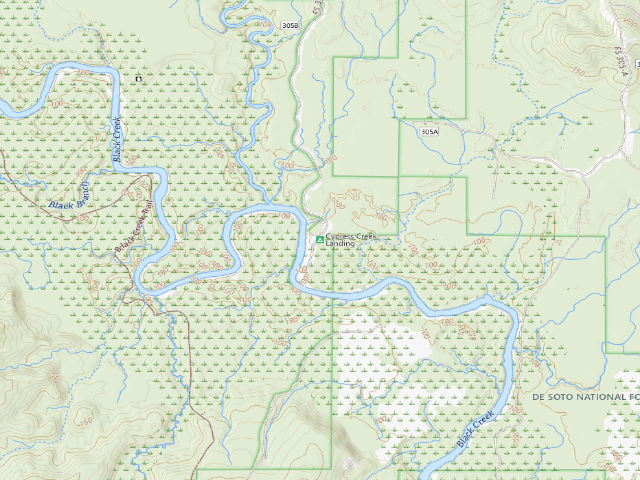 USGS topographic map of Cypress Creek Landing