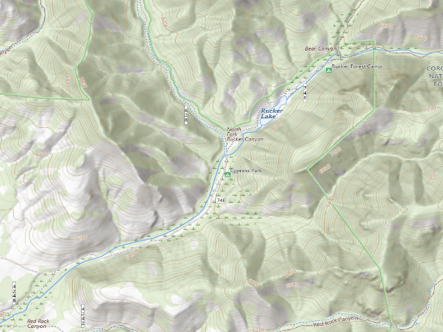 USGS topographic map of Cypress Park Campground