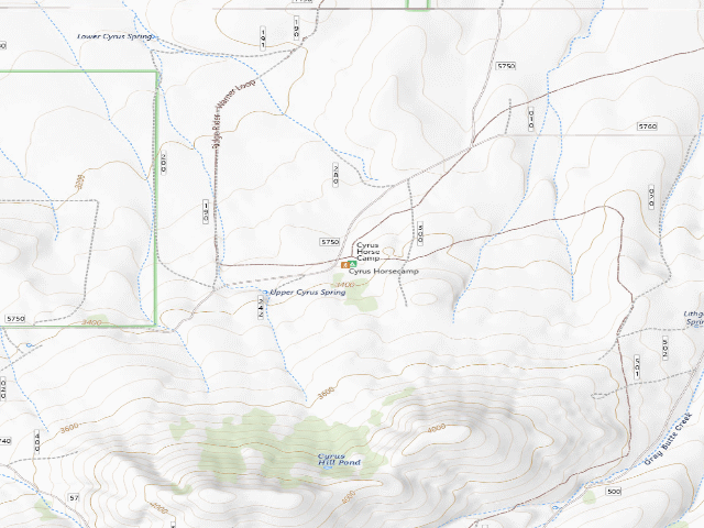 USGS topographic map of Cyrus Horse Camp