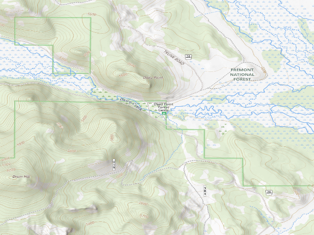 USGS topographic map of Dairy Point Developed Campground