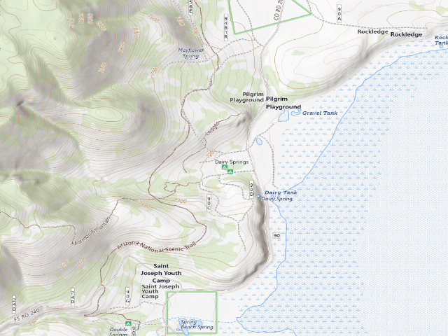 USGS topographic map of Dairy Springs Campground
