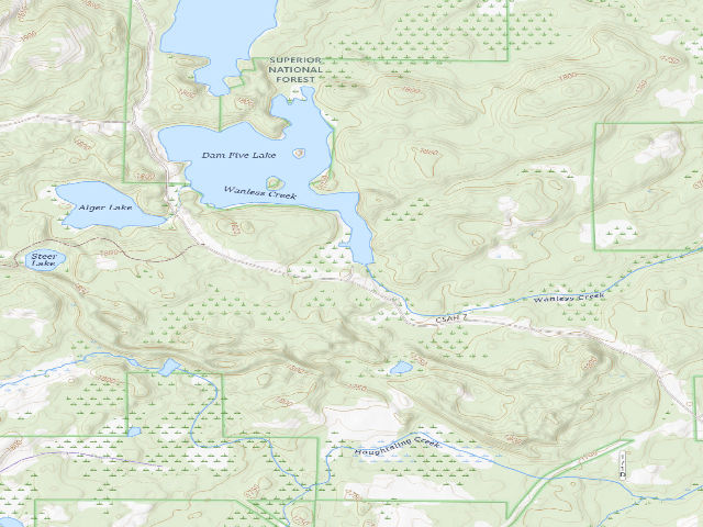 USGS topographic map of Dam Five Lake Site 1