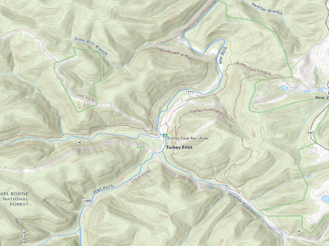 USGS topographic map of Daniel Boone National Forest