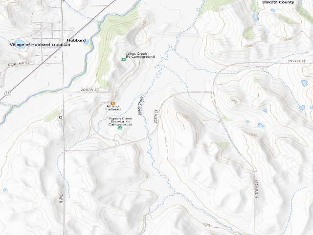 USGS topographic map of Danish Alps SRA
