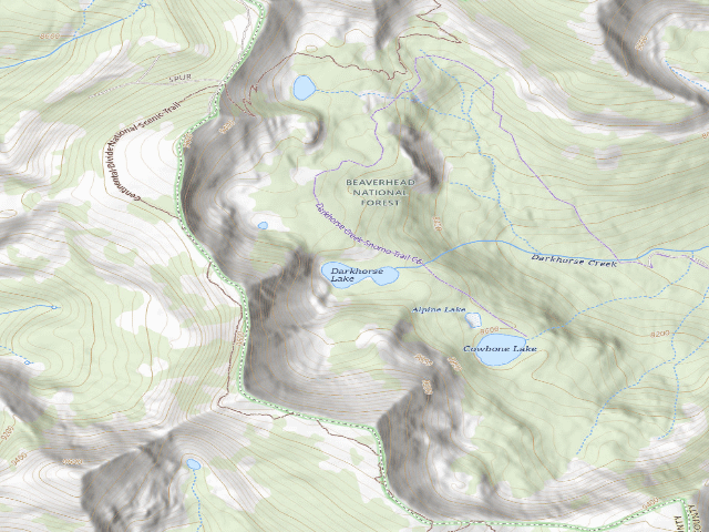 USGS topographic map of Darkhorse Lake