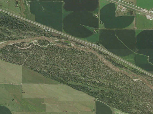 Aerial image of Darr Strip WMA