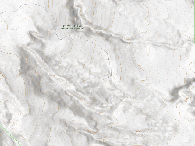 USGS topographic map of Darwin Falls Wilderness