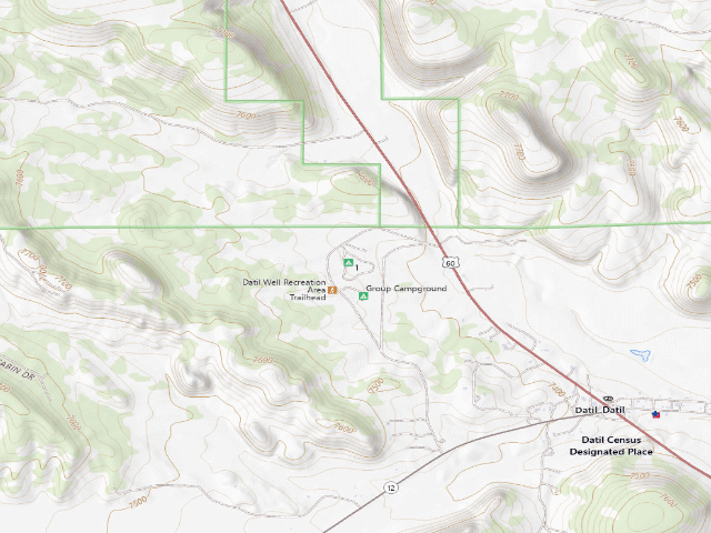 USGS topographic map of Datil Well Recreation Area Campground