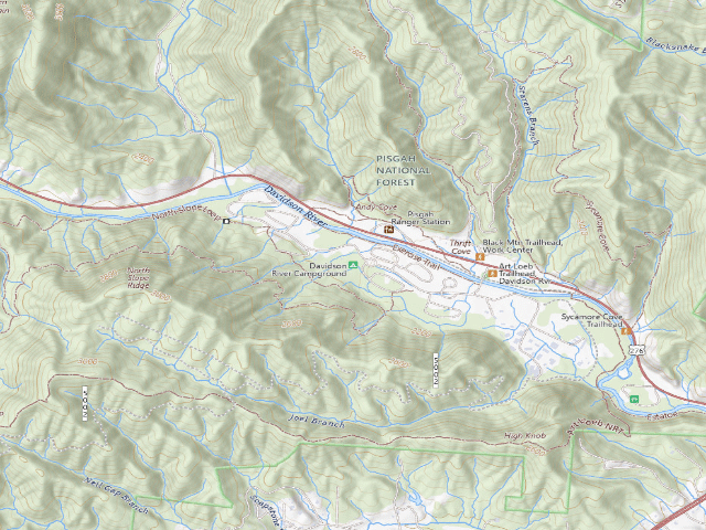 USGS topographic map of Davidson River Campground