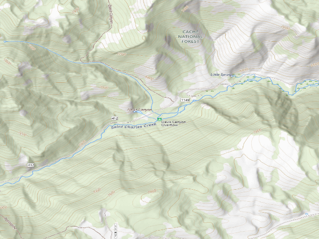 USGS topographic map of Davis Canyon Overflow
