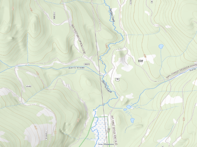 USGS topographic map of Davis Creek
