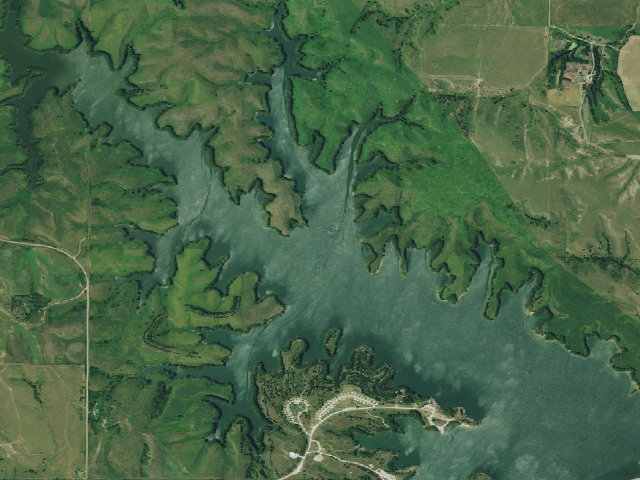 Aerial image of Davis Creek WMA