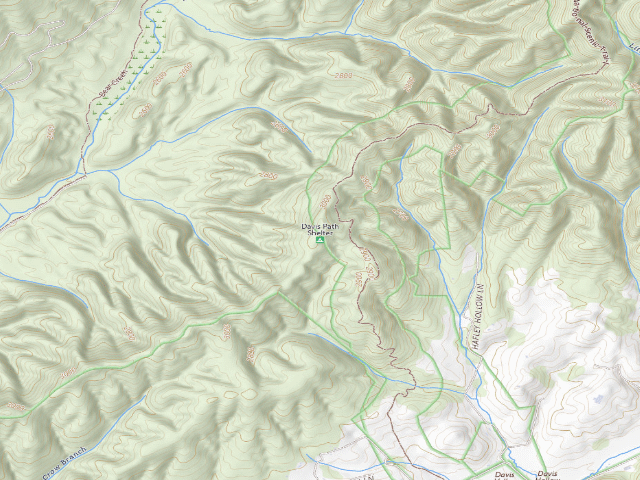 USGS topographic map of Davis Path A.T. Camping Area