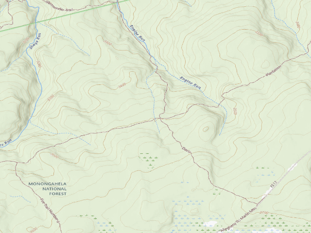 USGS topographic map of Davis Shelter