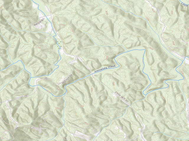 USGS topographic map of Dawson Forest WMA - Baptising Hole