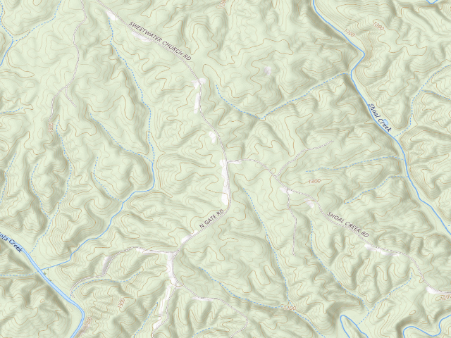 USGS topographic map of Dawson Forest WMA Primitive Campground #1