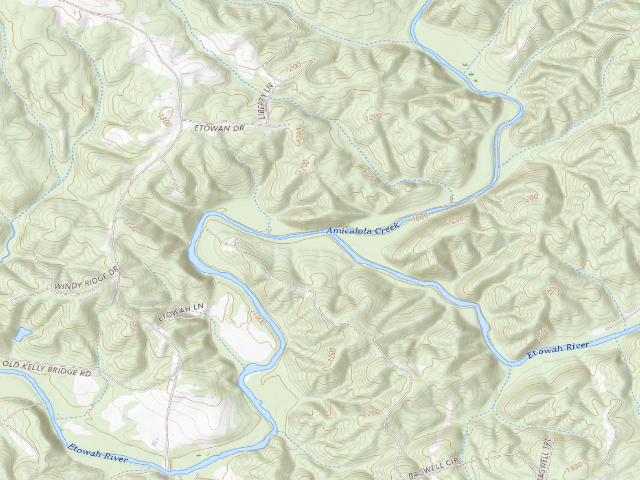 USGS topographic map of Dawson Forest WMA Primitive Campground #12