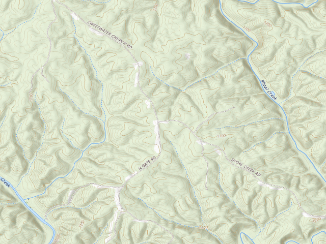 USGS topographic map of Dawson Forest WMA Primitive Campground #2