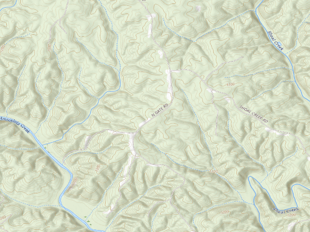 USGS topographic map of Dawson Forest WMA Primitive Campground #7