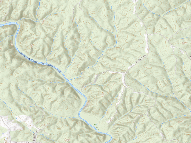 USGS topographic map of Dawson Forest WMA Primitive Campground #8