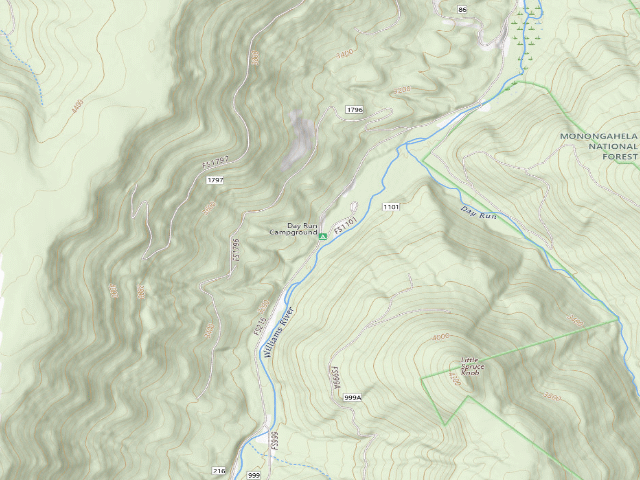 USGS topographic map of Day Run Campground